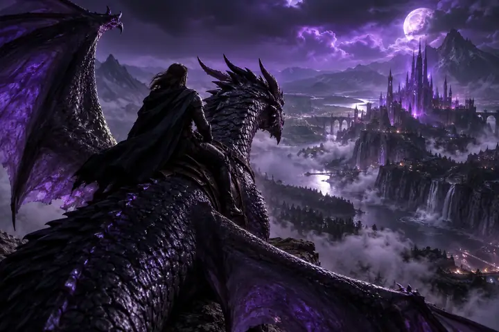 Dragon rider cinematic scene