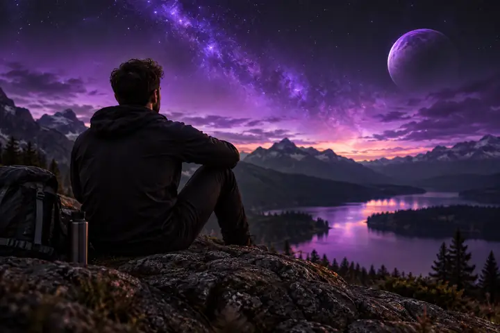 Man resting outdoors
