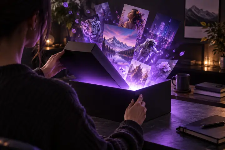 Unboxing product advertisement